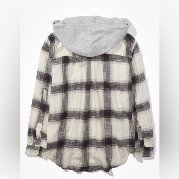 AE Cozy Cabin Oversized Hoodie Flannel, Women’s size L - Picture 4 of 7